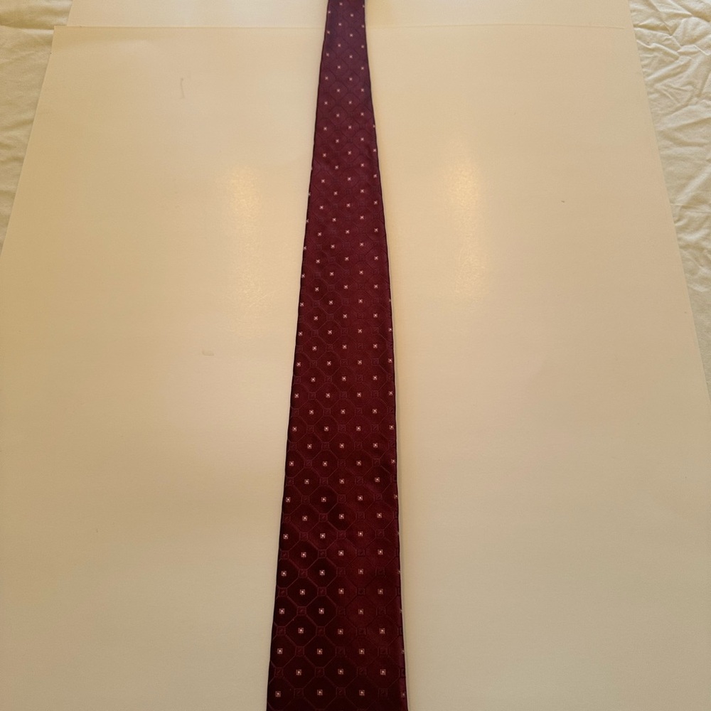 DKNY Deep Red Patterned Tie